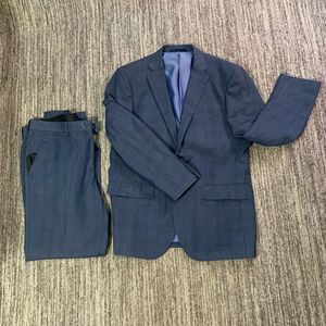 Alberto Cardinali Mens 2 Piece Suit Slim Fit Size 42S Jacket 36Sx30 Pants Blue